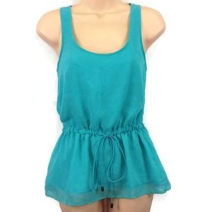 Worthington Sleeveless Gathered Waist Blouse M B29
